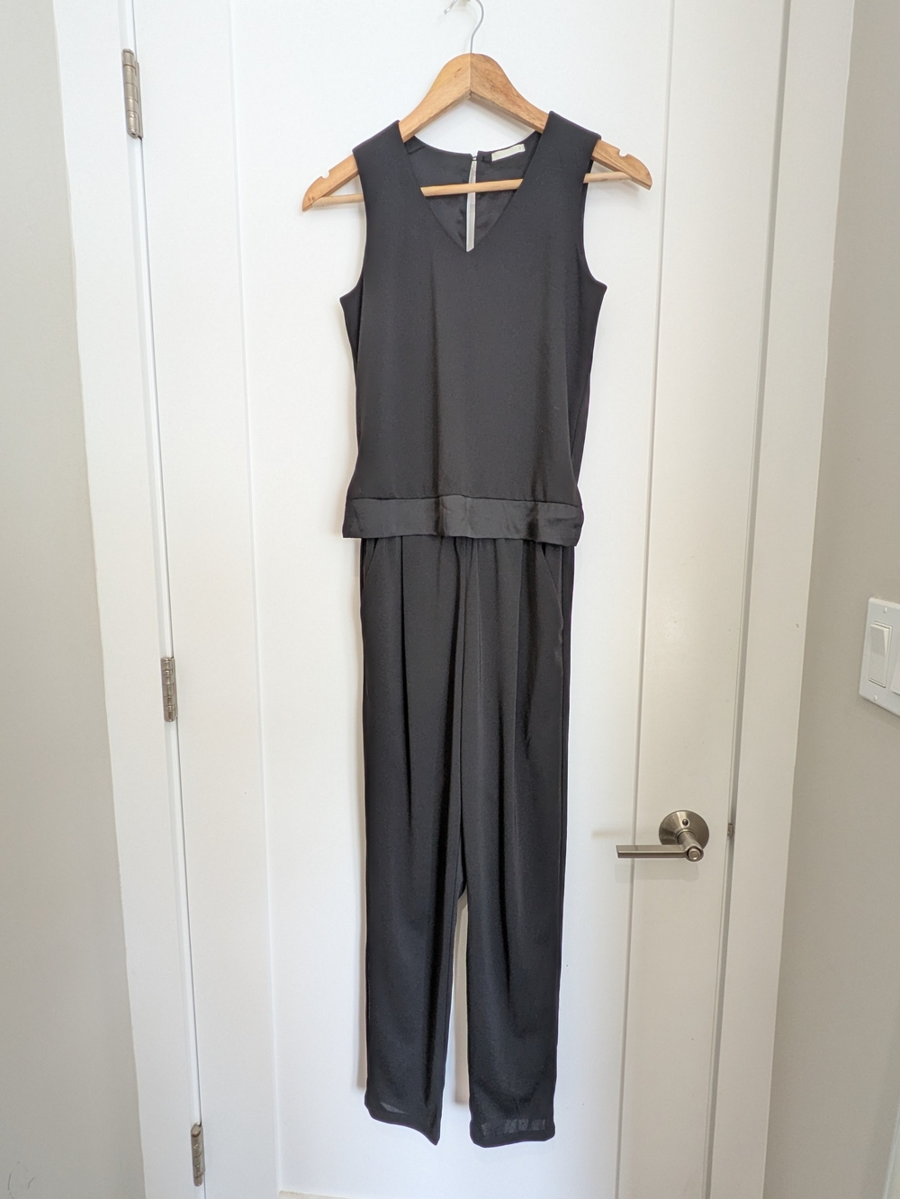 Sleeveless Black Jumpsuit - Classic V-Neck